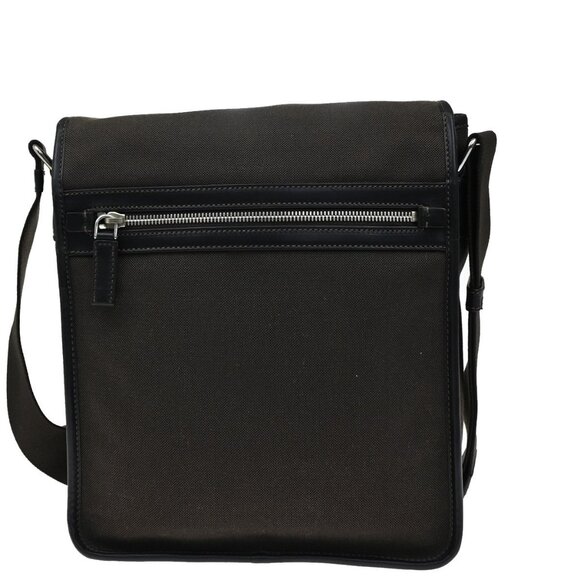 PRADA Logo Jacquard Crossbody Shoulder Bag Canvas Leather Brown SHW 38YH182 - Picture 3 of 16